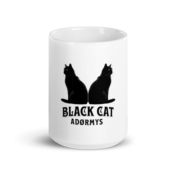 BLACK CAT - White Glossy Mug