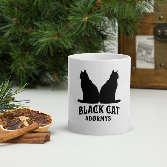 BLACK CAT - White Glossy Mug